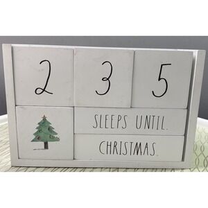RAE DUNN 365 Days Wood Block Countdown Calendar Special Day Holiday 5.38"x8.25x3